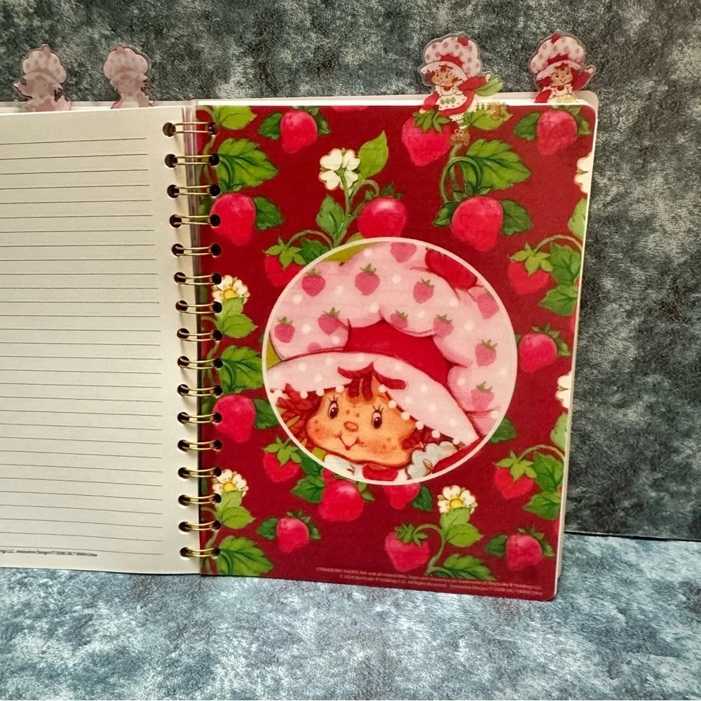 Strawberry and Cat Spiral Notebook